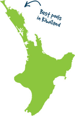Map showing spa and pool servicing area in Whangarei